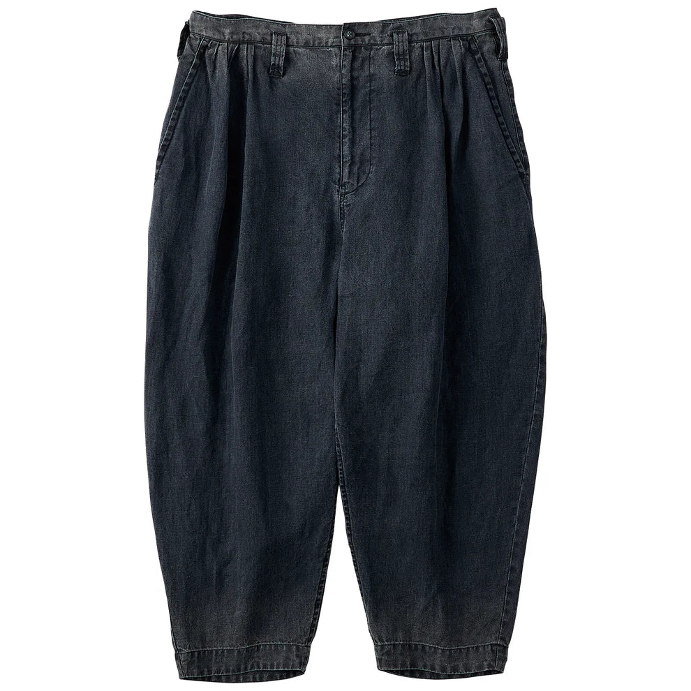 BLACK LINEN BEBOP PANTS