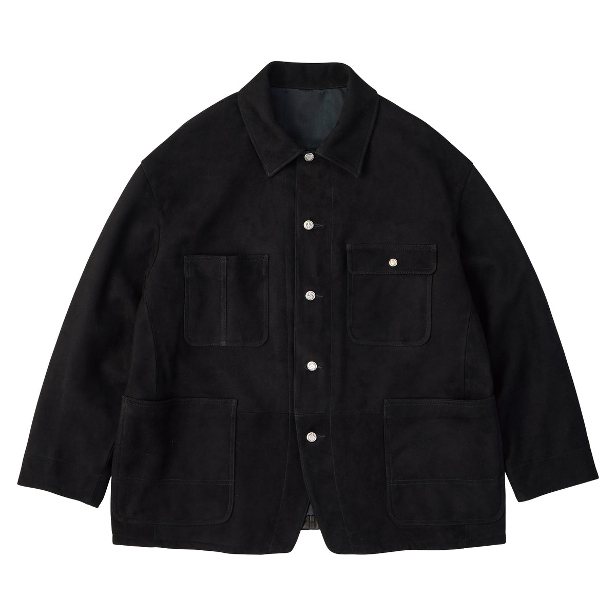 LEATHER SUEDE COVERALLS W / SILVER BUTTONS(ENTREFINO)