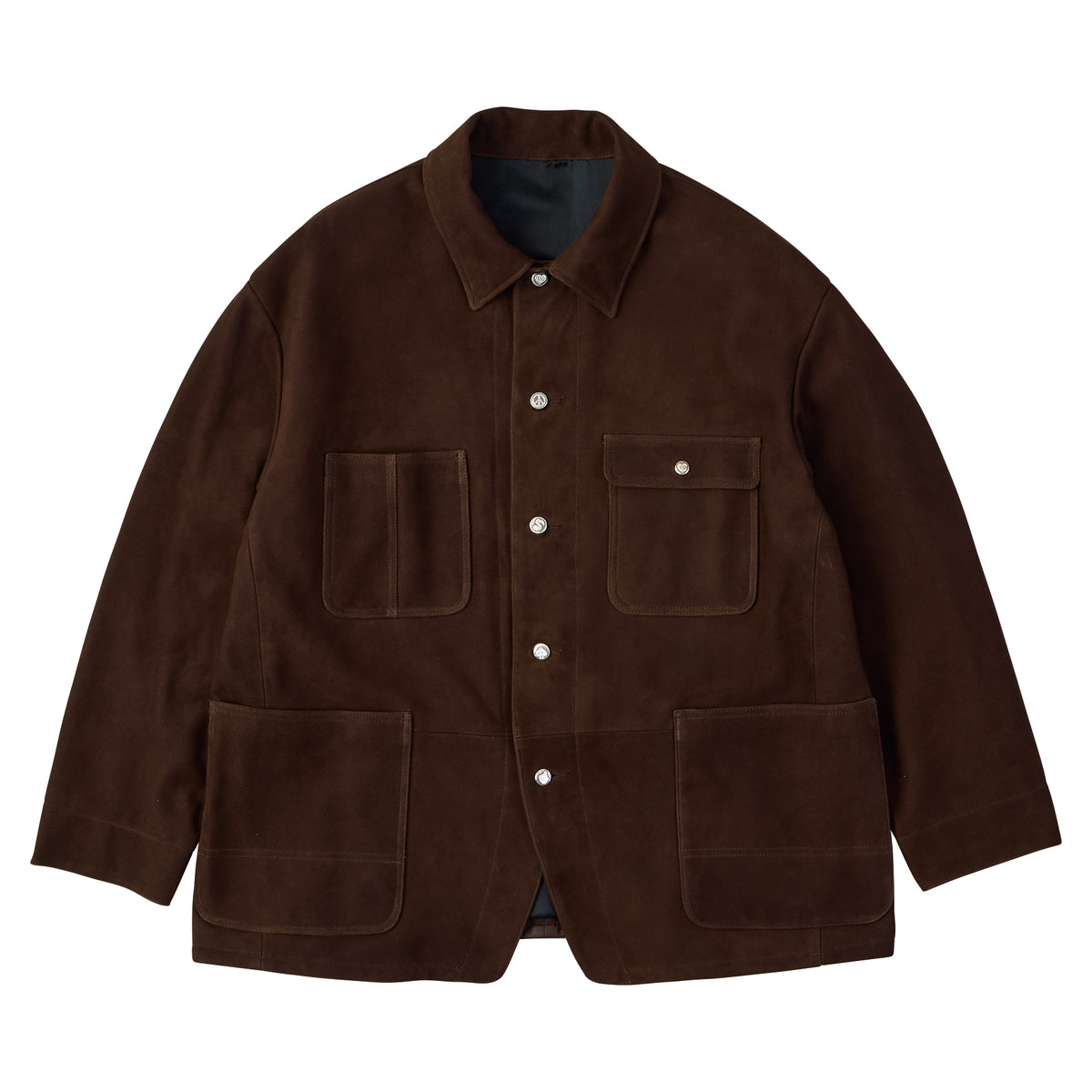 LEATHER SUEDE COVERALLS W / SILVER BUTTONS(ENTREFINO)