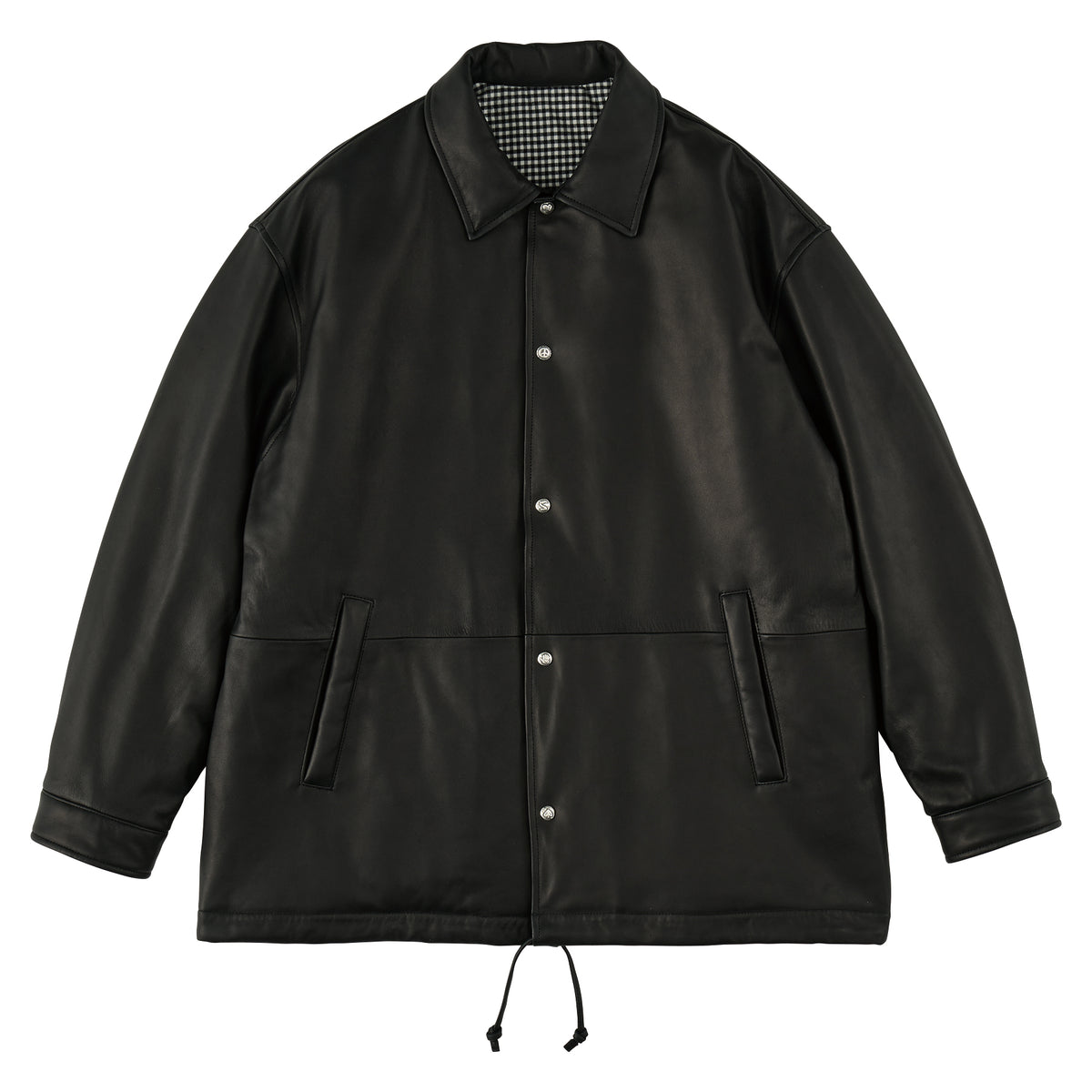 LEATHER COACH JACKET W / LOVE & PEACE SILVER(ENTREFINO)