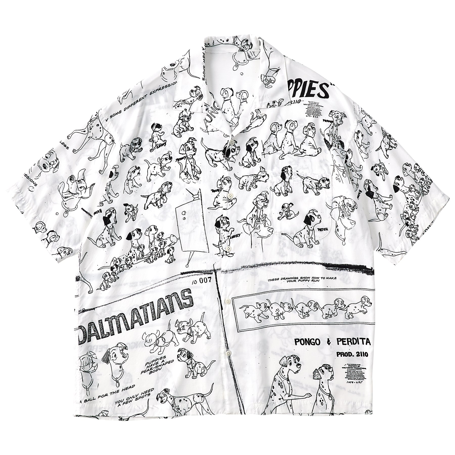 DISNEY MODEL SHEET PC ALOHA COLLECTION ALOHA SHIRT / 101 DALMATIANS