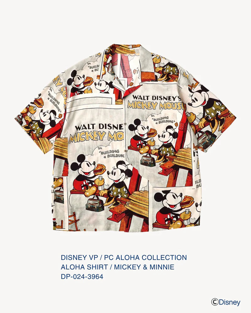 DISNEY VINTAGE POSTER PC ALOHA COLLECTION ALOHA SHIRT / MICKEY&MINNIE