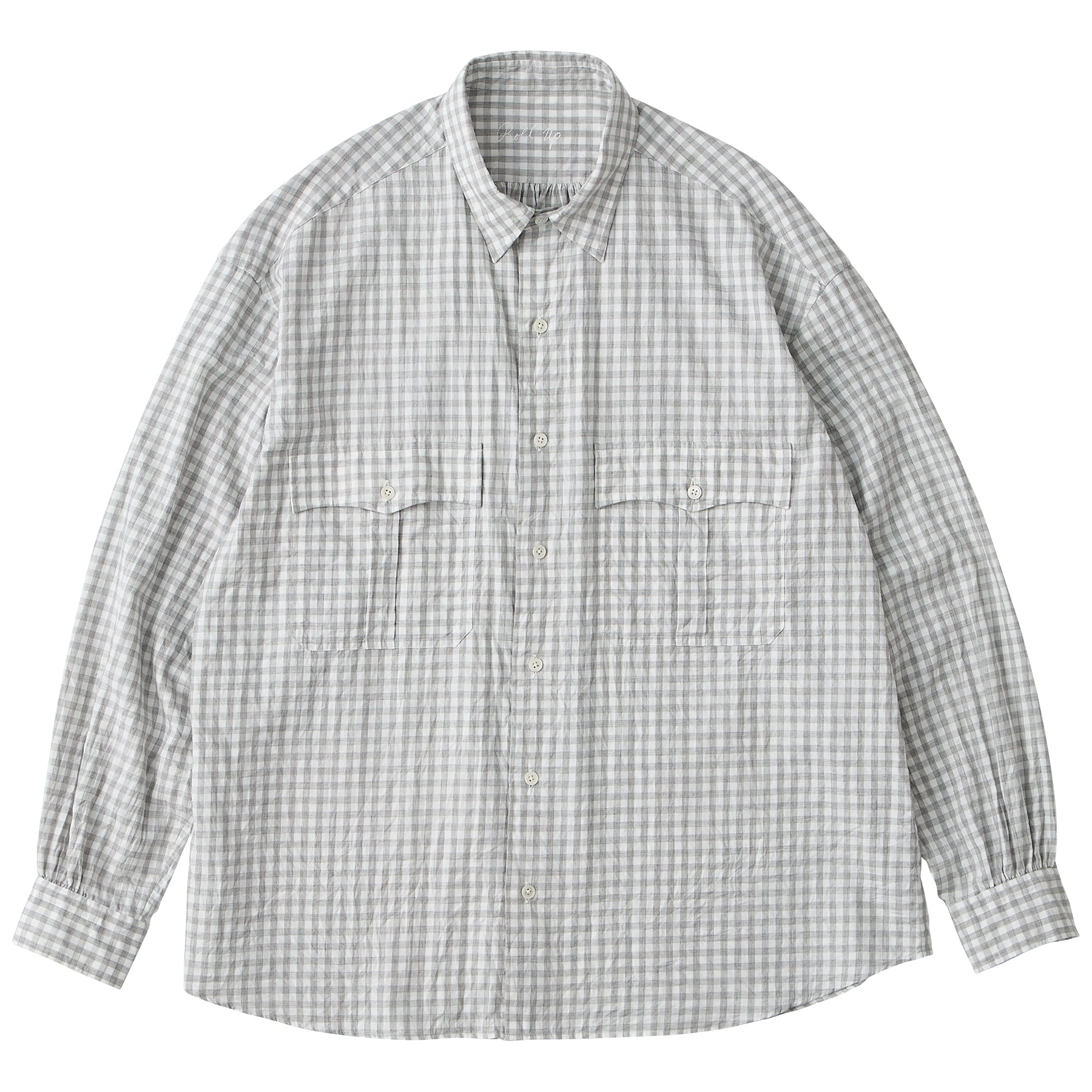ROLL UP HEATHER GINGHAM SHIRT (GIZA 120/2)