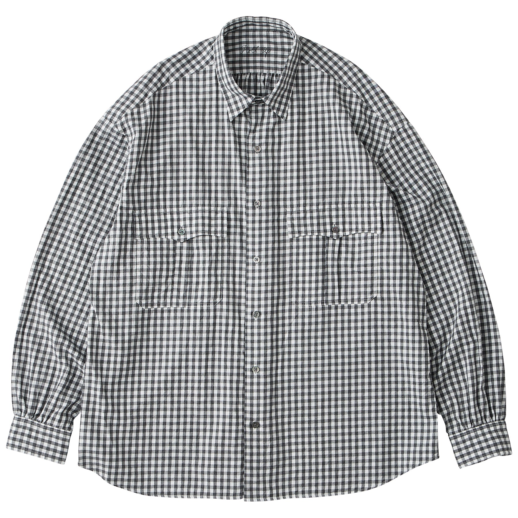 ROLL UP HEATHER GINGHAM SHIRT (GIZA 120/2)