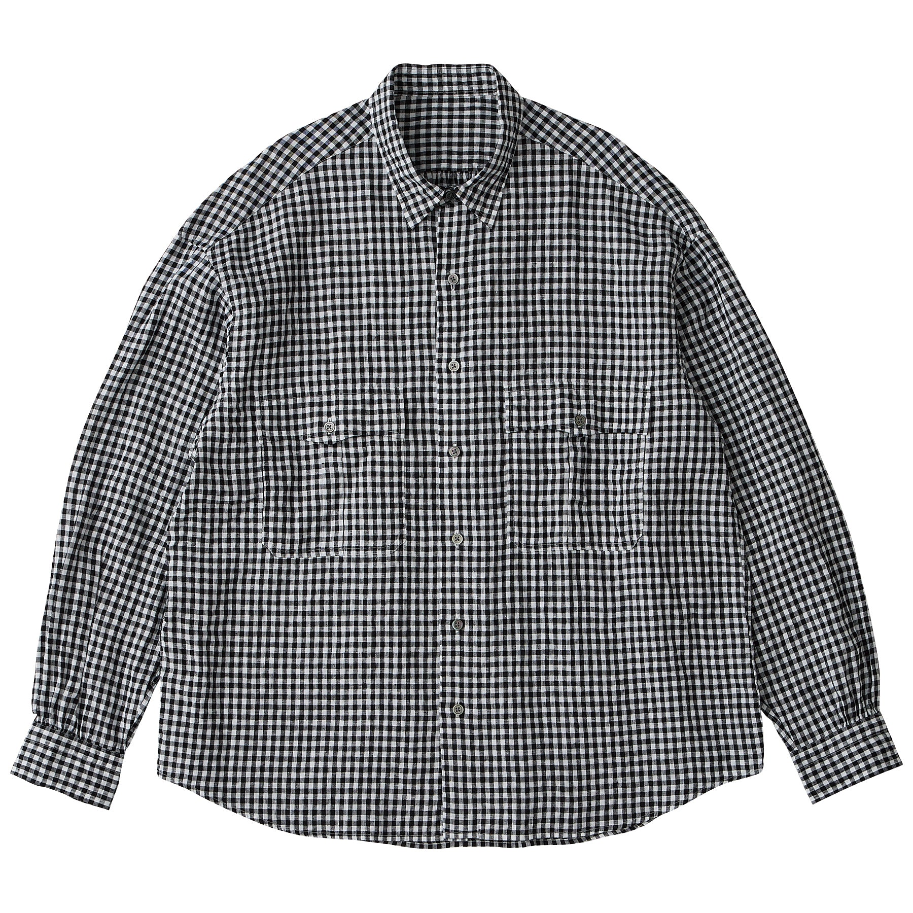 ROLL UP LINEN GINGHAM CHECK SHIRT