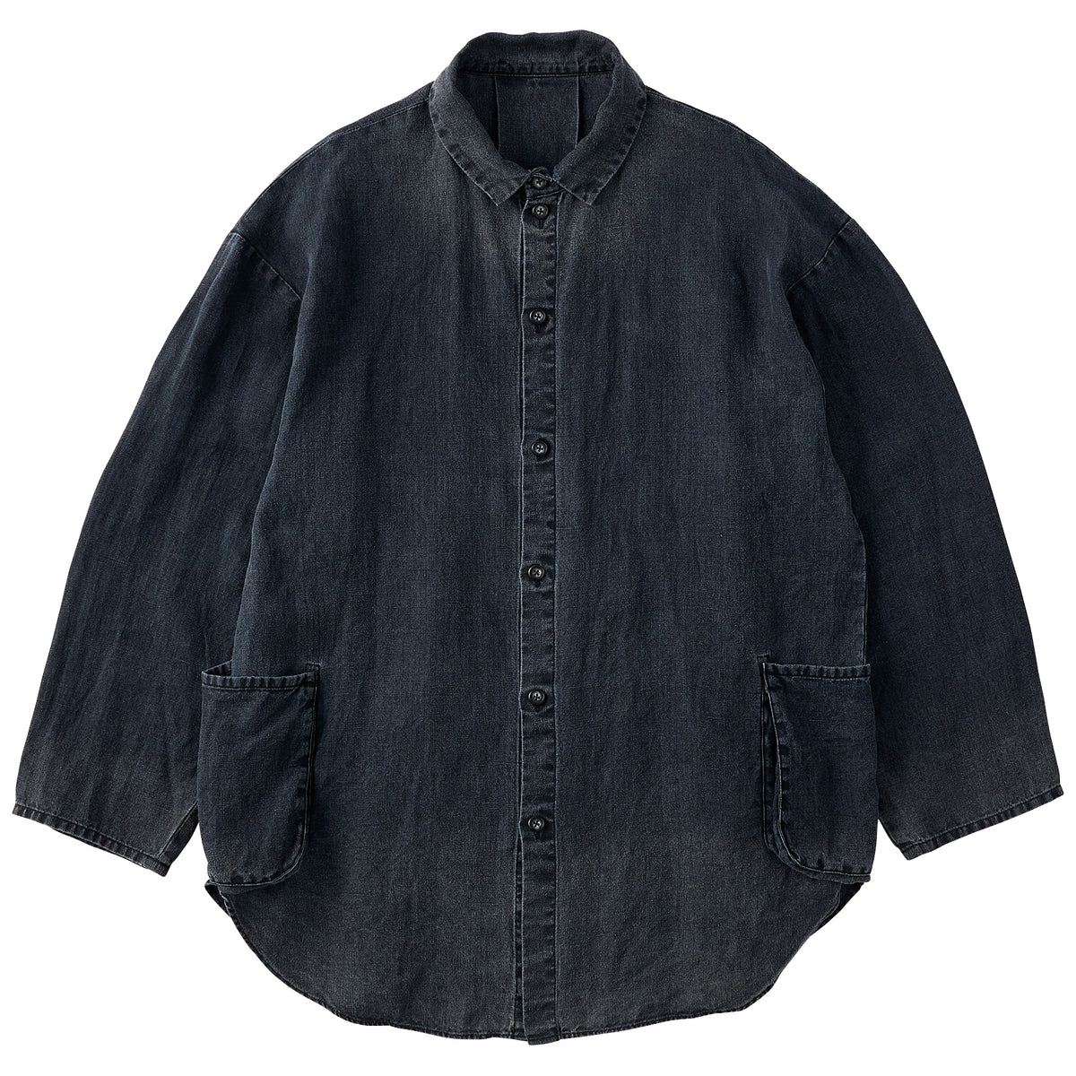 BLACK LINEN SHIRT JACKET