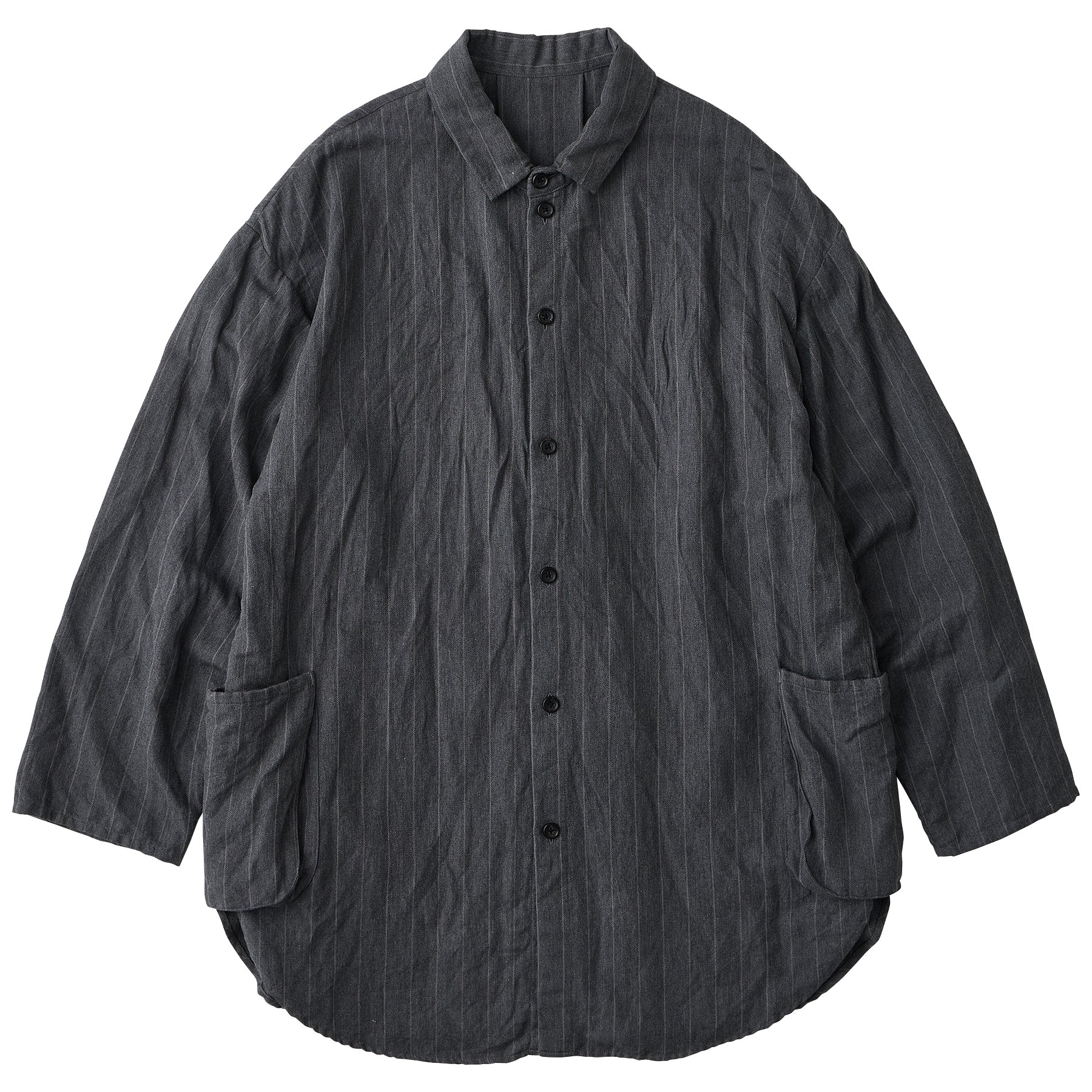 PIN STRIPE LINEN COTTON SHIRT JACKET