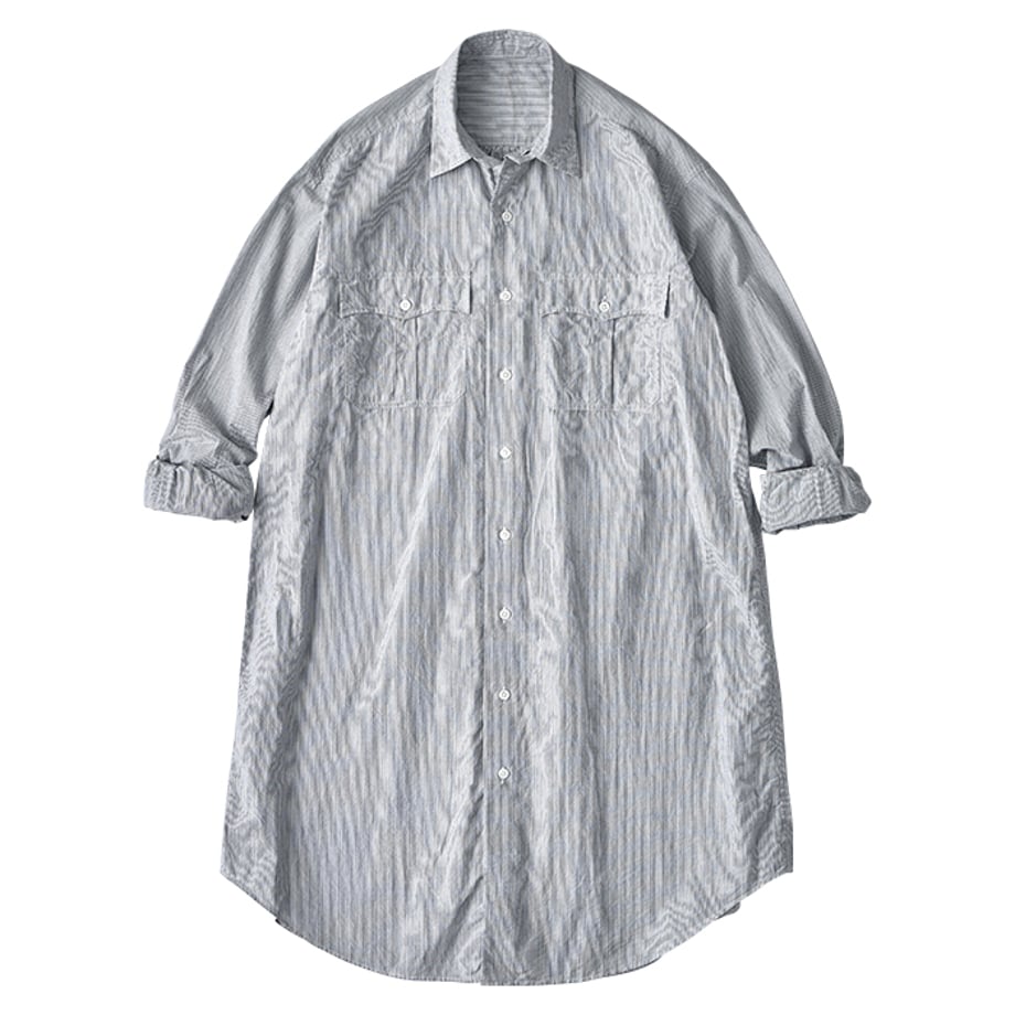 ROLL UP STRIPE SHIRT DRESS