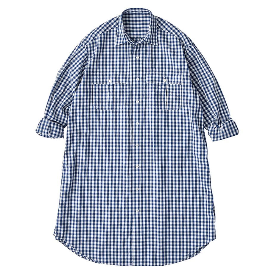 ROLL UP GINGHAM CHECK SHIRT DRESS