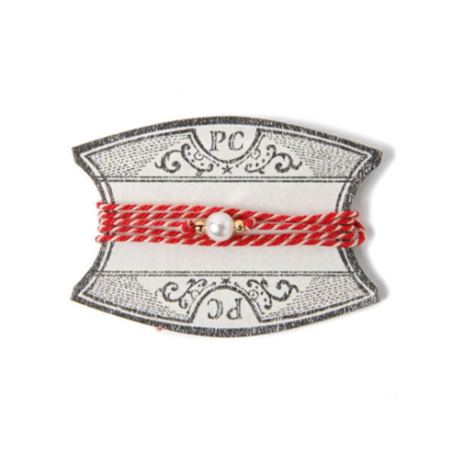 H/W PEARL NECKLACE -RED-