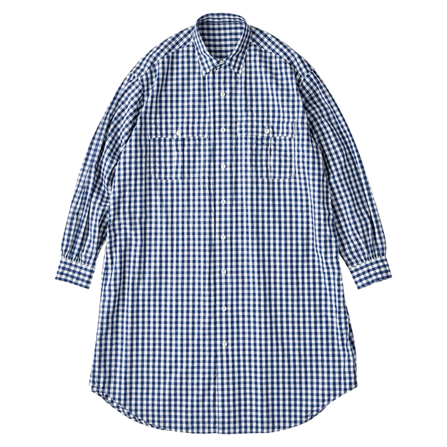 ROLL UP GINGHAM CHECK SHIRT DRESS