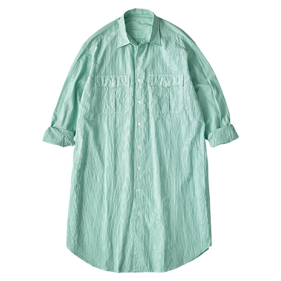 ROLL UP STRIPE SHIRT DRESS