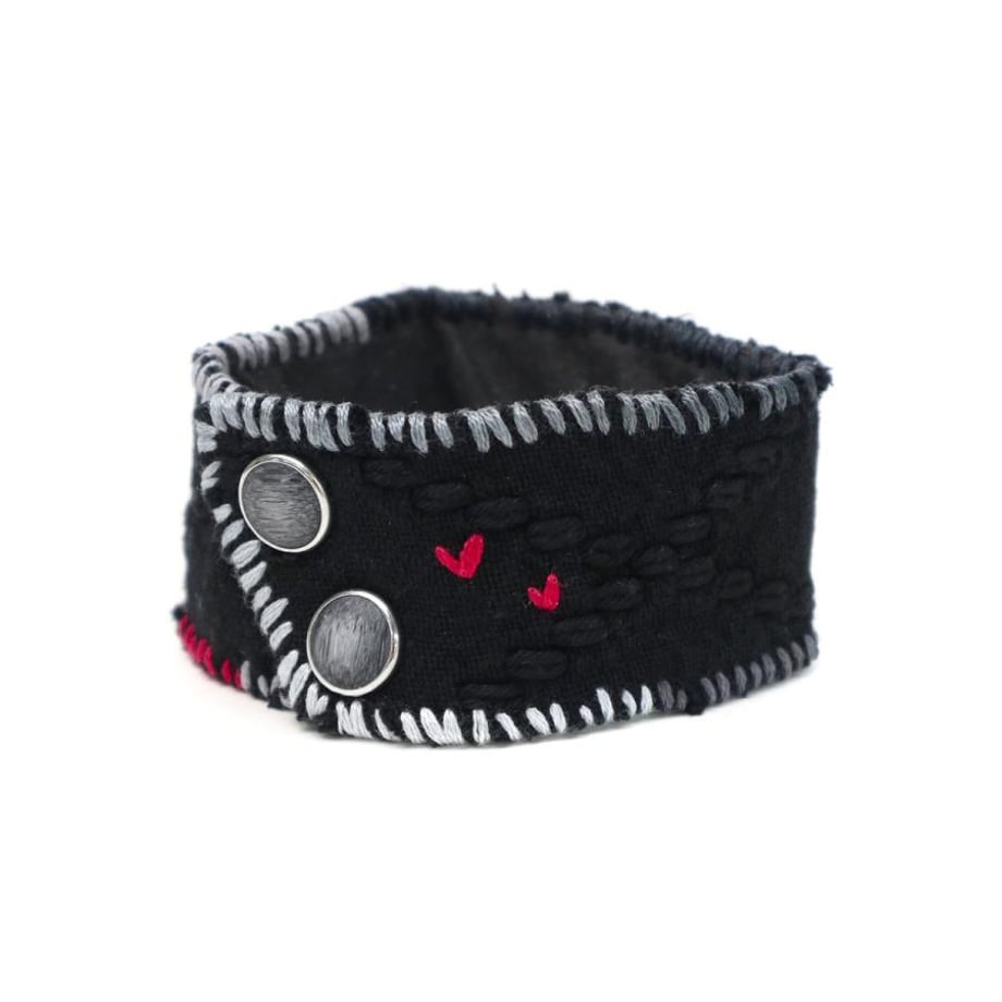KENDO / SASHIKO BRACELET M -BLACK-
