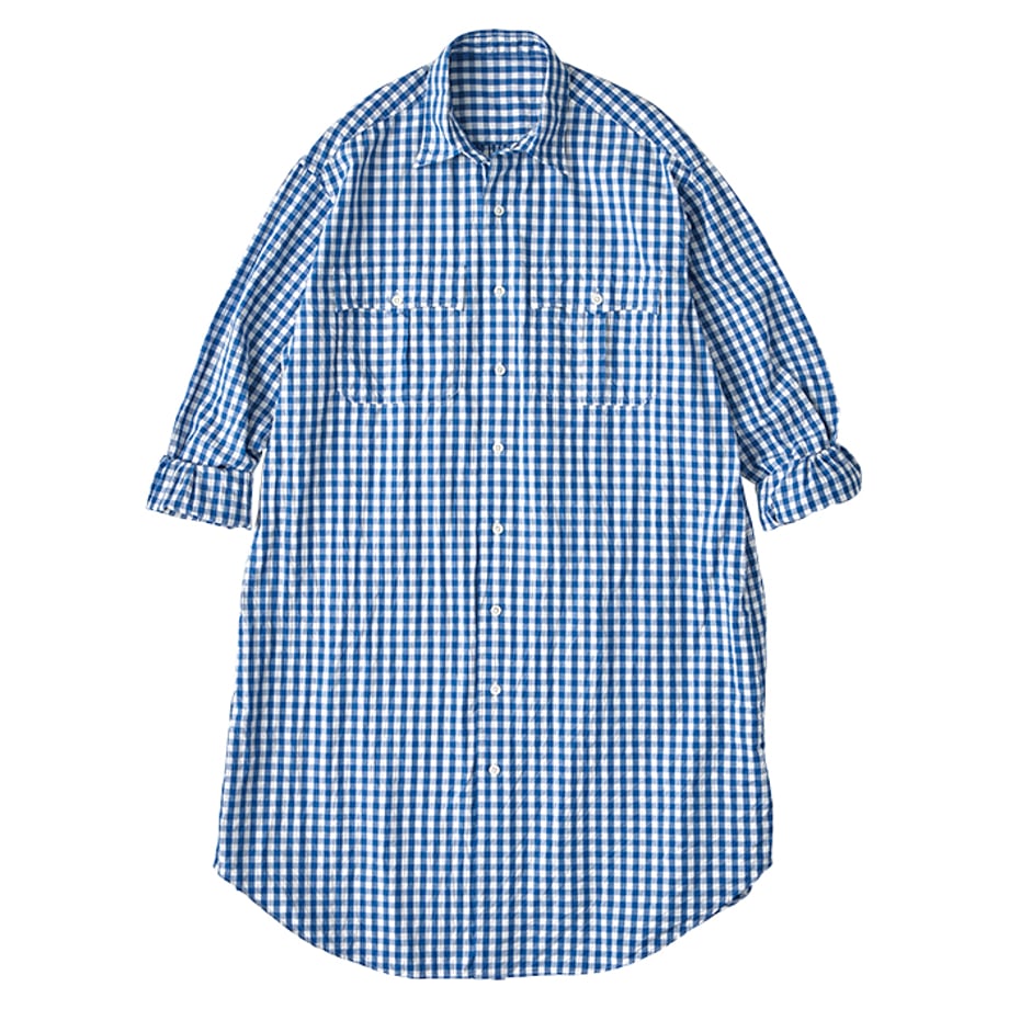ROLL UP GINGHAM CHECK SHIRT DRESS