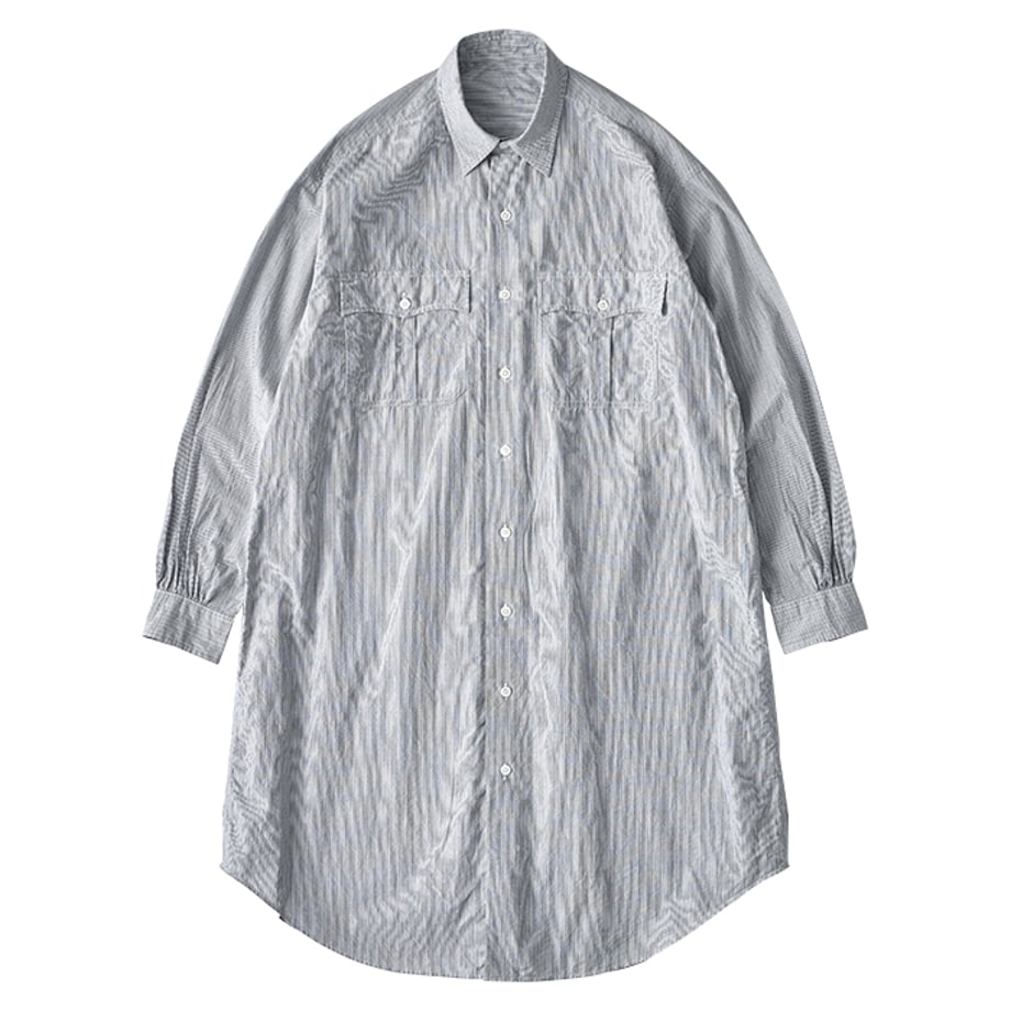 ROLL UP STRIPE SHIRT DRESS