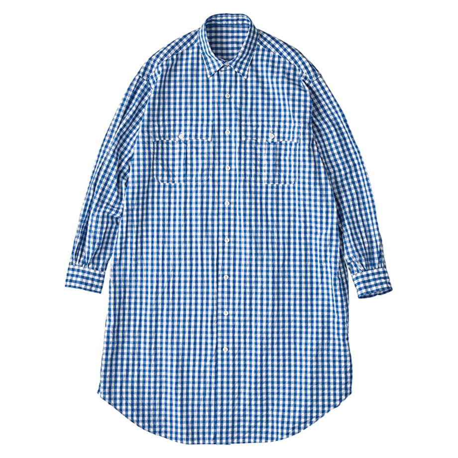 ROLL UP GINGHAM CHECK SHIRT DRESS