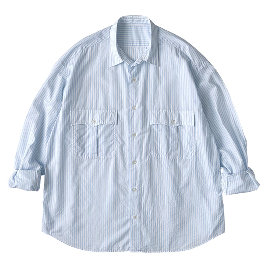 ROLL UP BLUE STRIPE SHIRT (ALUMO FABRIC)