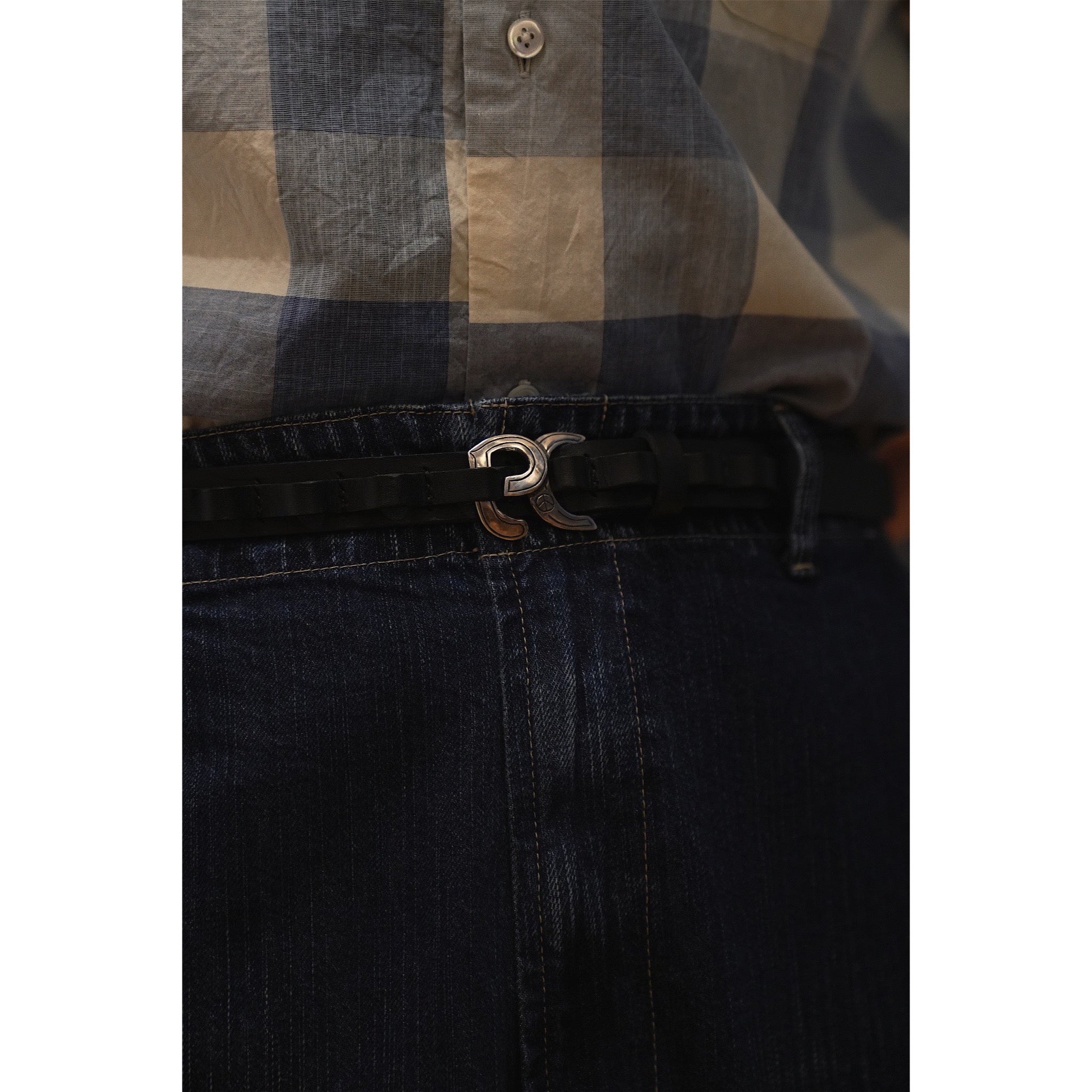 LEATHER SILVER BUCKLE BELT（PC）