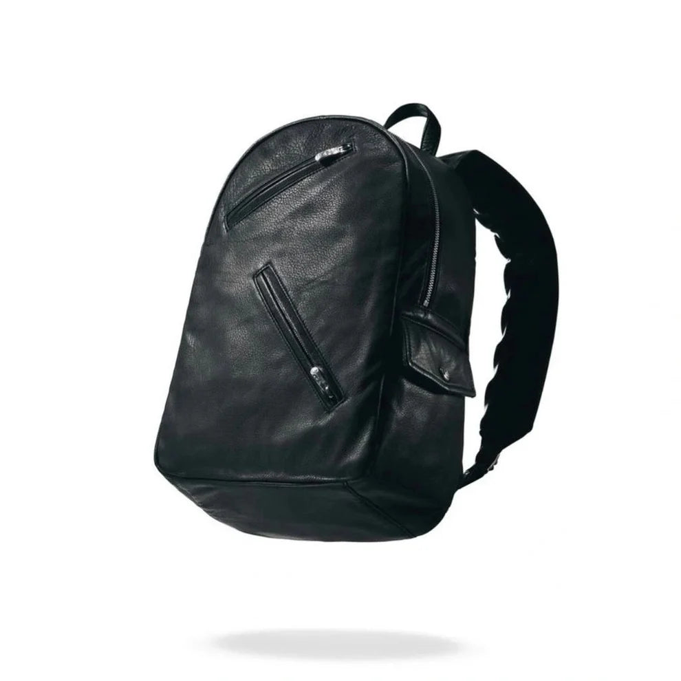 PC RIDERS LEATHER NEWTON RUCKSACK W/LOVE & PEACE SILVER