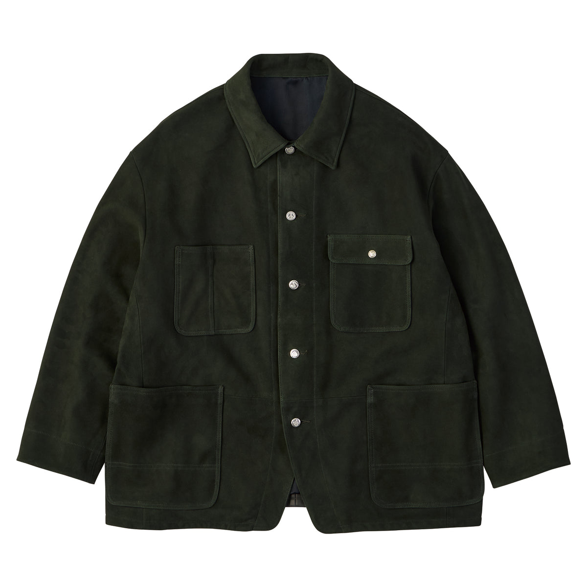 LEATHER SUEDE COVERALLS W / SILVER BUTTONS（ENTREFINO）