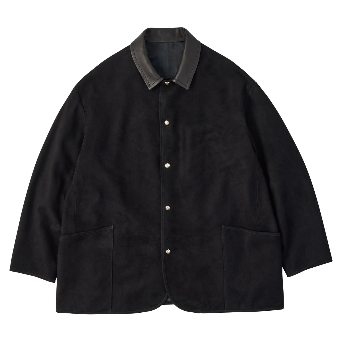 LEATHER SUEDE HORSE RIDING JACKET W / SILVER BUTTONS（ENTREFINO）