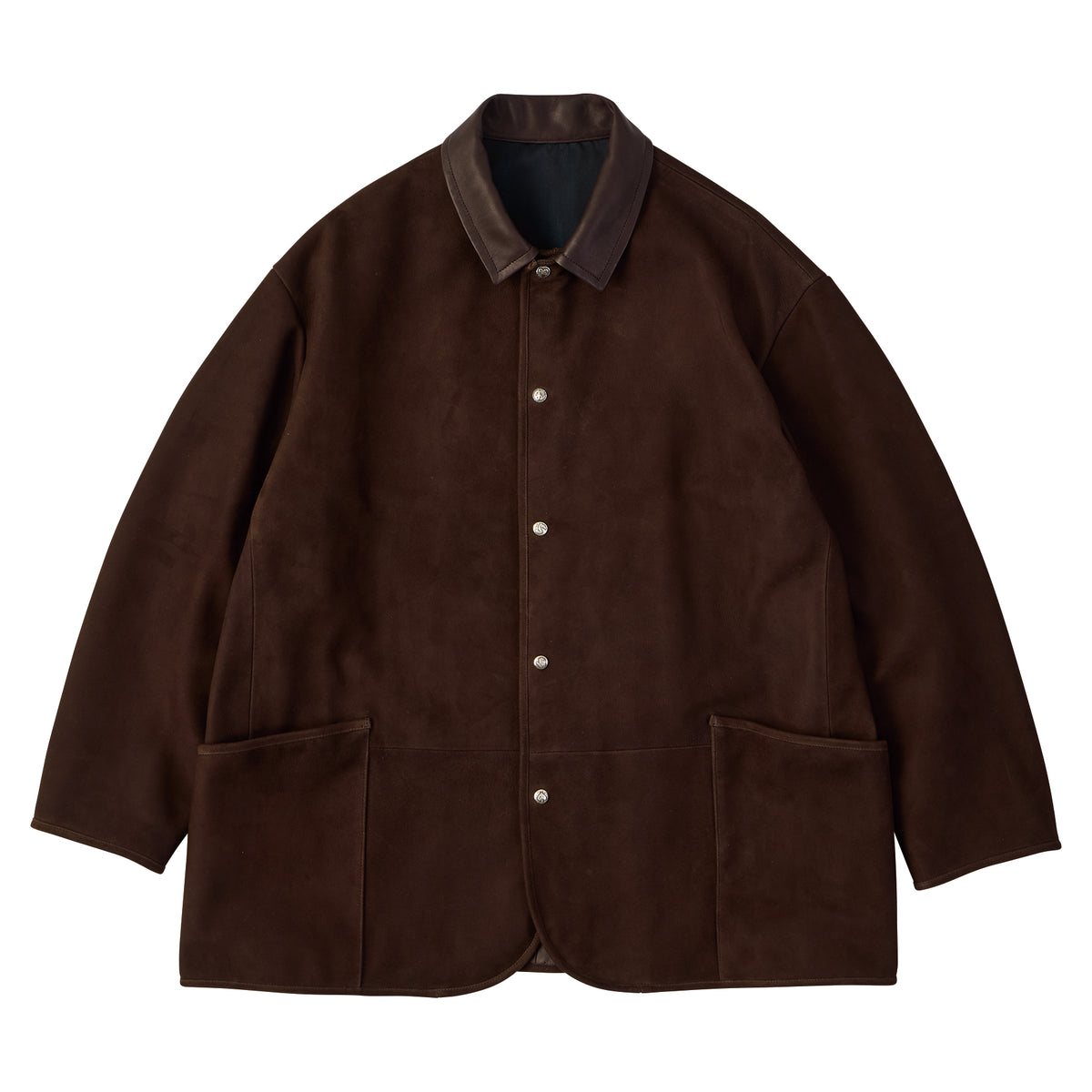 LEATHER SUEDE HORSE RIDING JACKET W / SILVER BUTTONS（ENTREFINO）