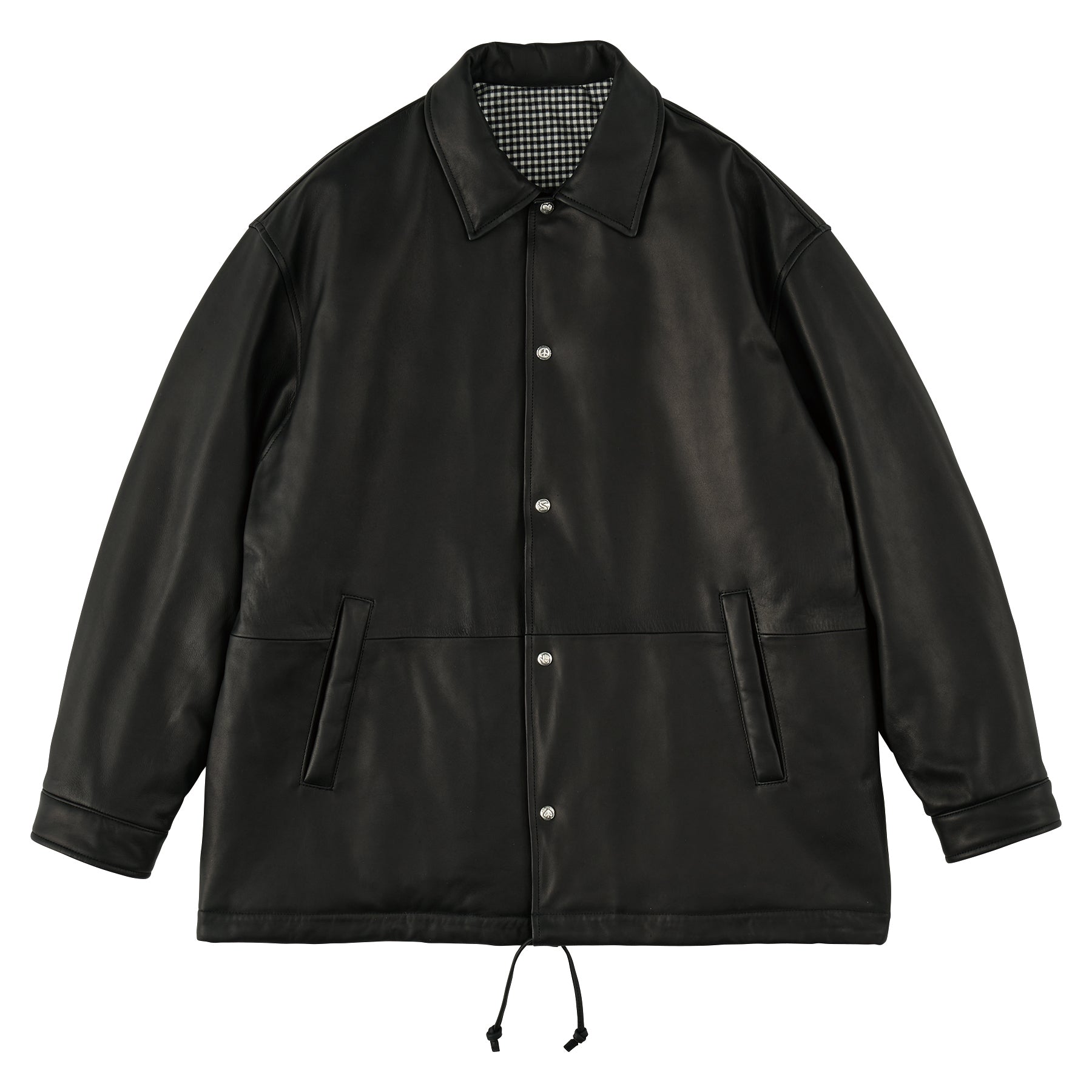 LEATHER COACH JACKET W / LOVE & PEACE SILVER（ENTREFINO）