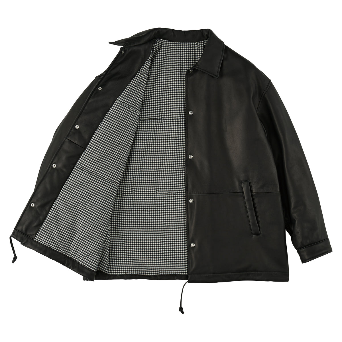 LEATHER COACH JACKET W / LOVE & PEACE SILVER（ENTREFINO）
