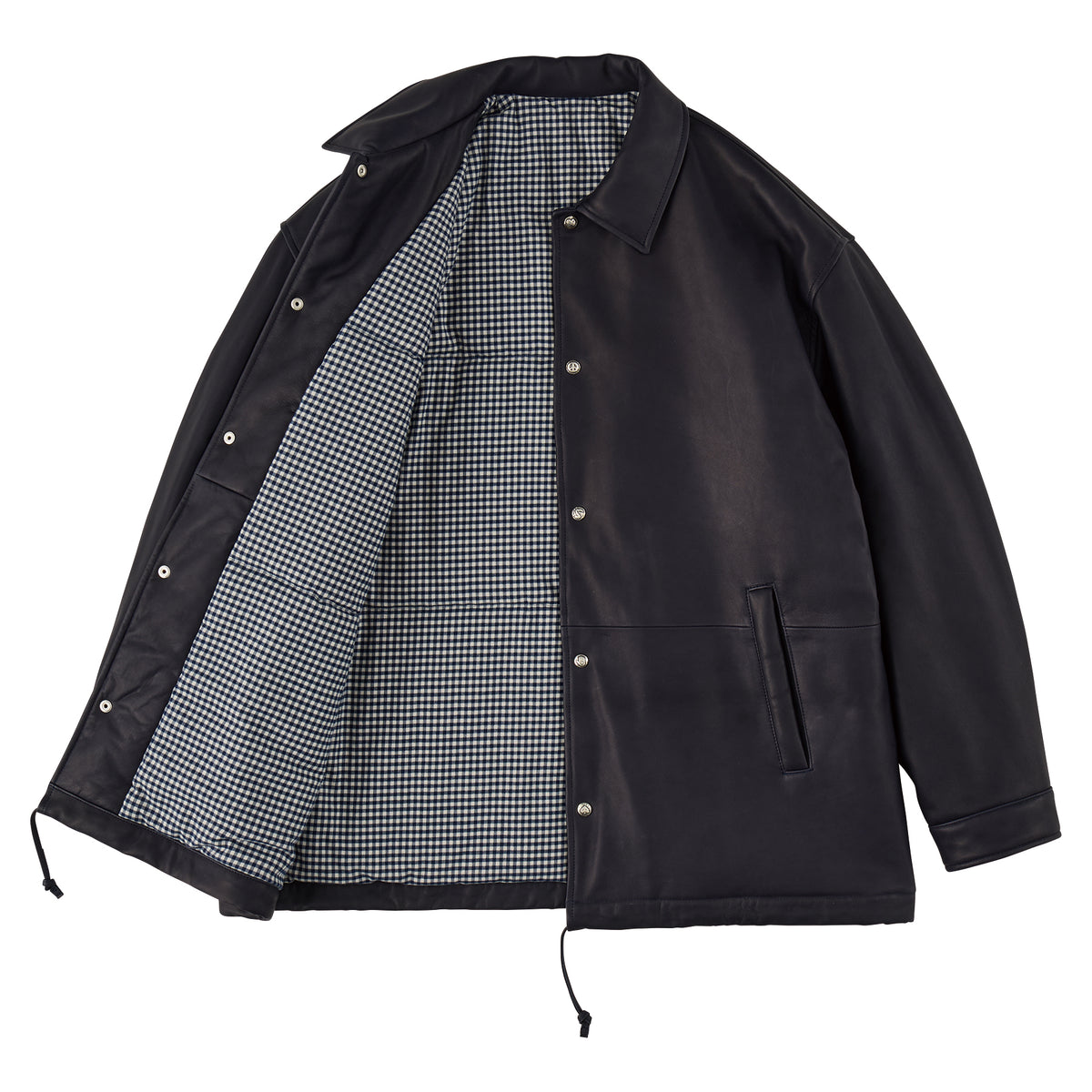 LEATHER COACH JACKET W / LOVE & PEACE SILVER（ENTREFINO）