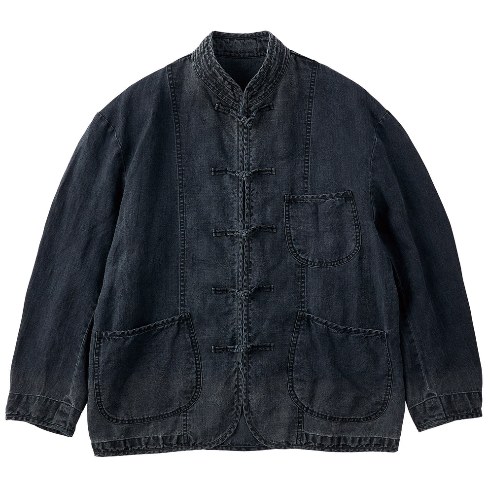 BLACK LINEN CHINESE JACKET