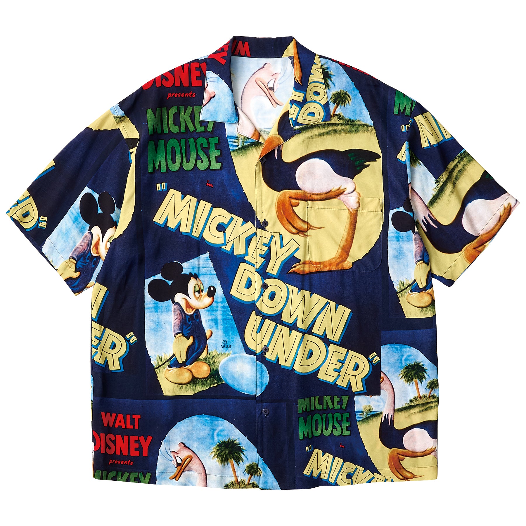 DISNEY VINTAGE POSTER PC ALOHA COLLECTION ALOHA SHIRT / MICKEY＆BIRD