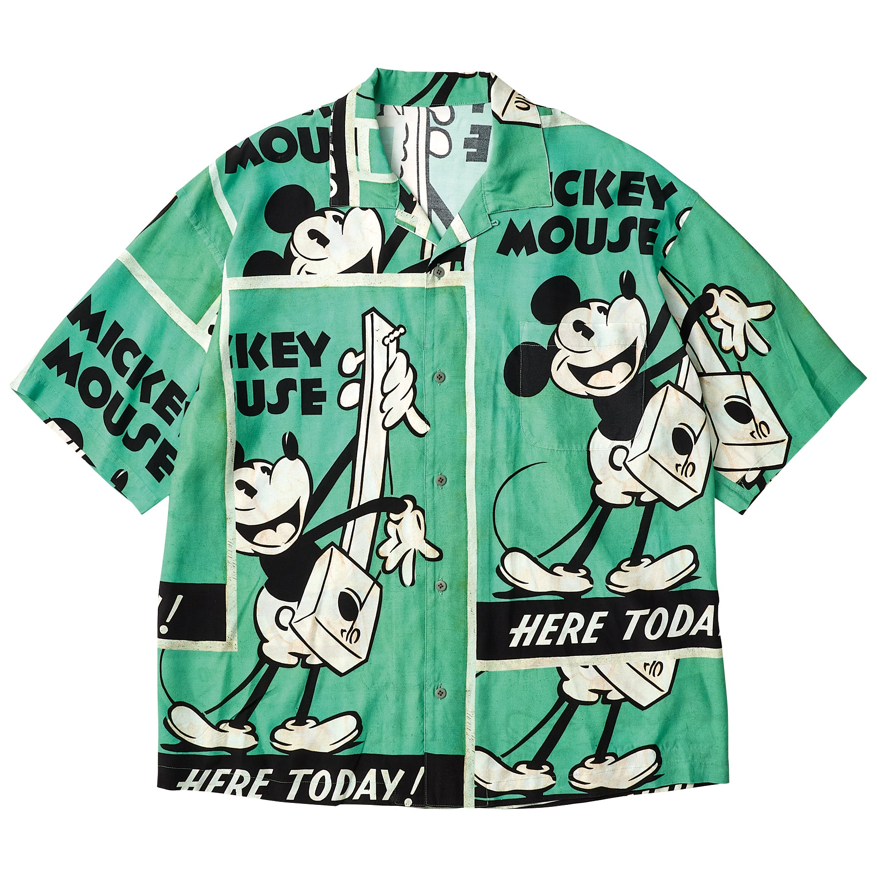 DISNEY VINTAGE POSTER PC ALOHA COLLECTION ALOHA SHIRT / MICKEY＆GUITAR