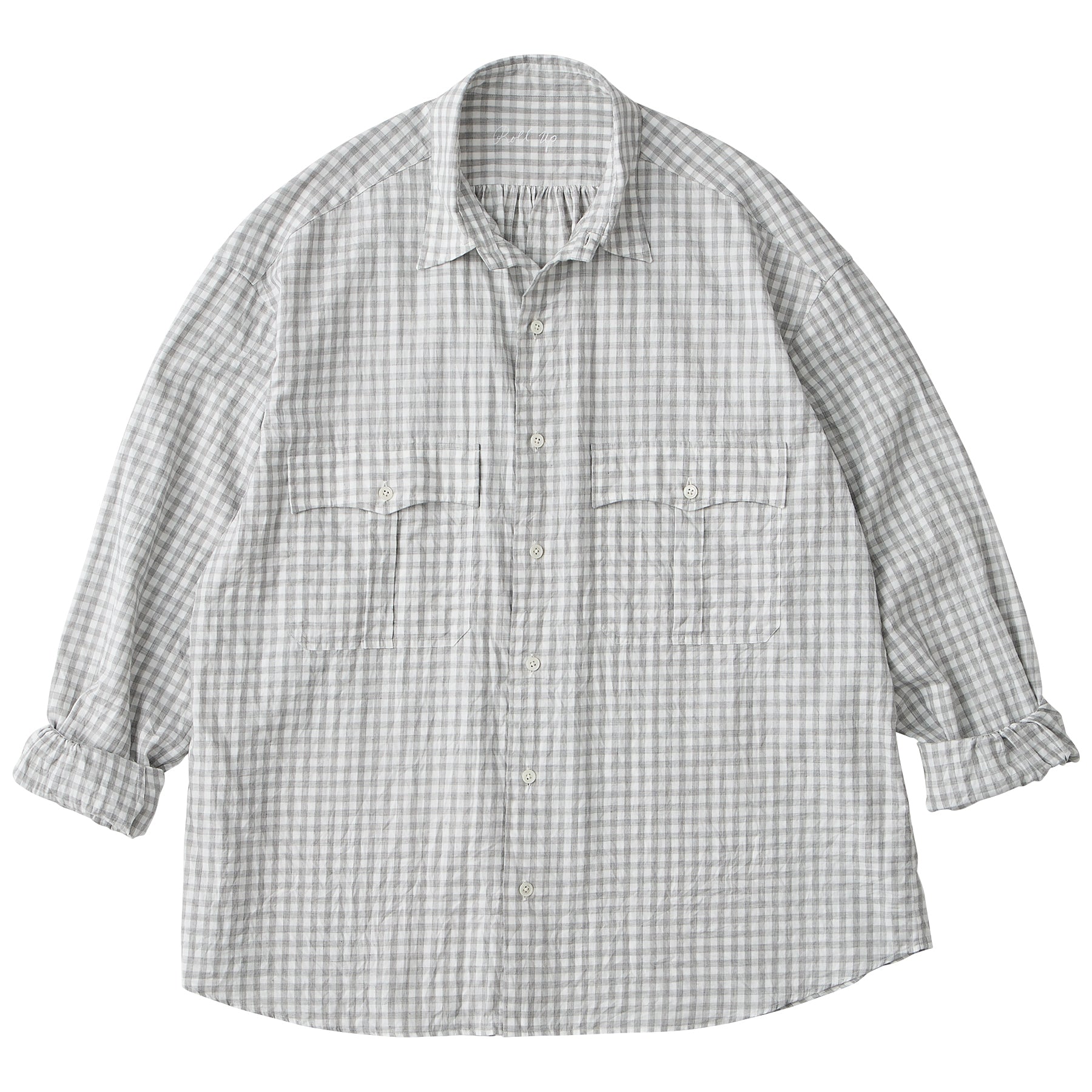 ROLL UP HEATHER GINGHAM SHIRT (GIZA 120/2)