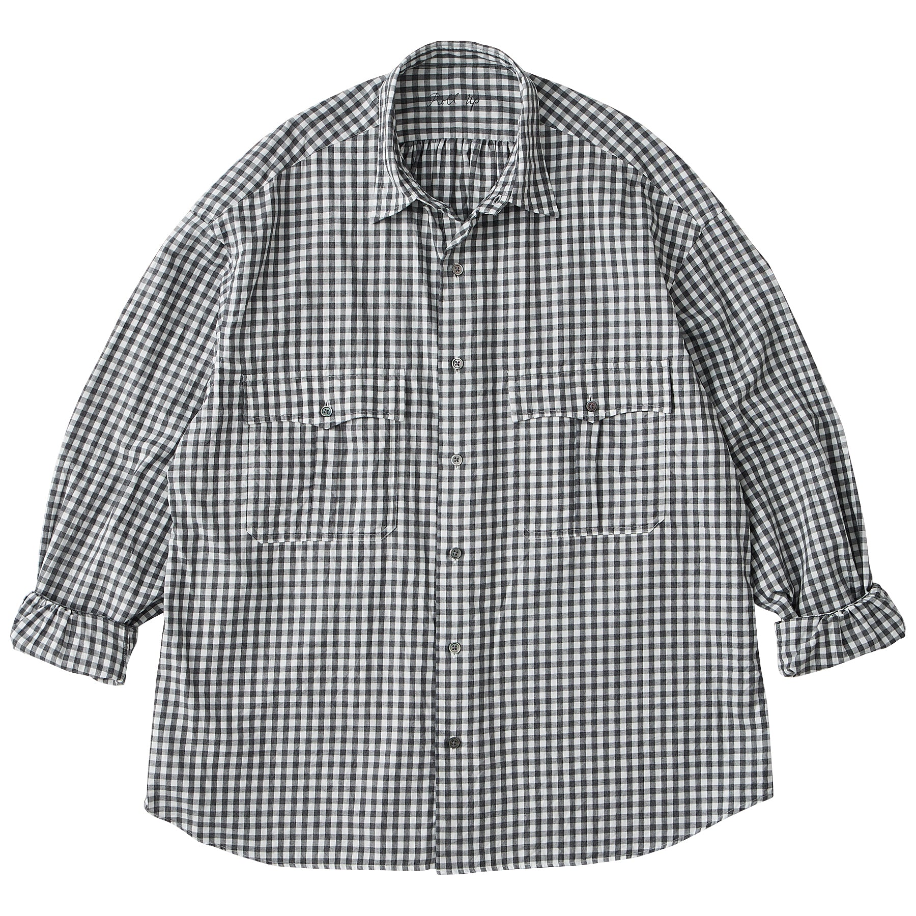 ROLL UP HEATHER GINGHAM SHIRT (GIZA 120/2)