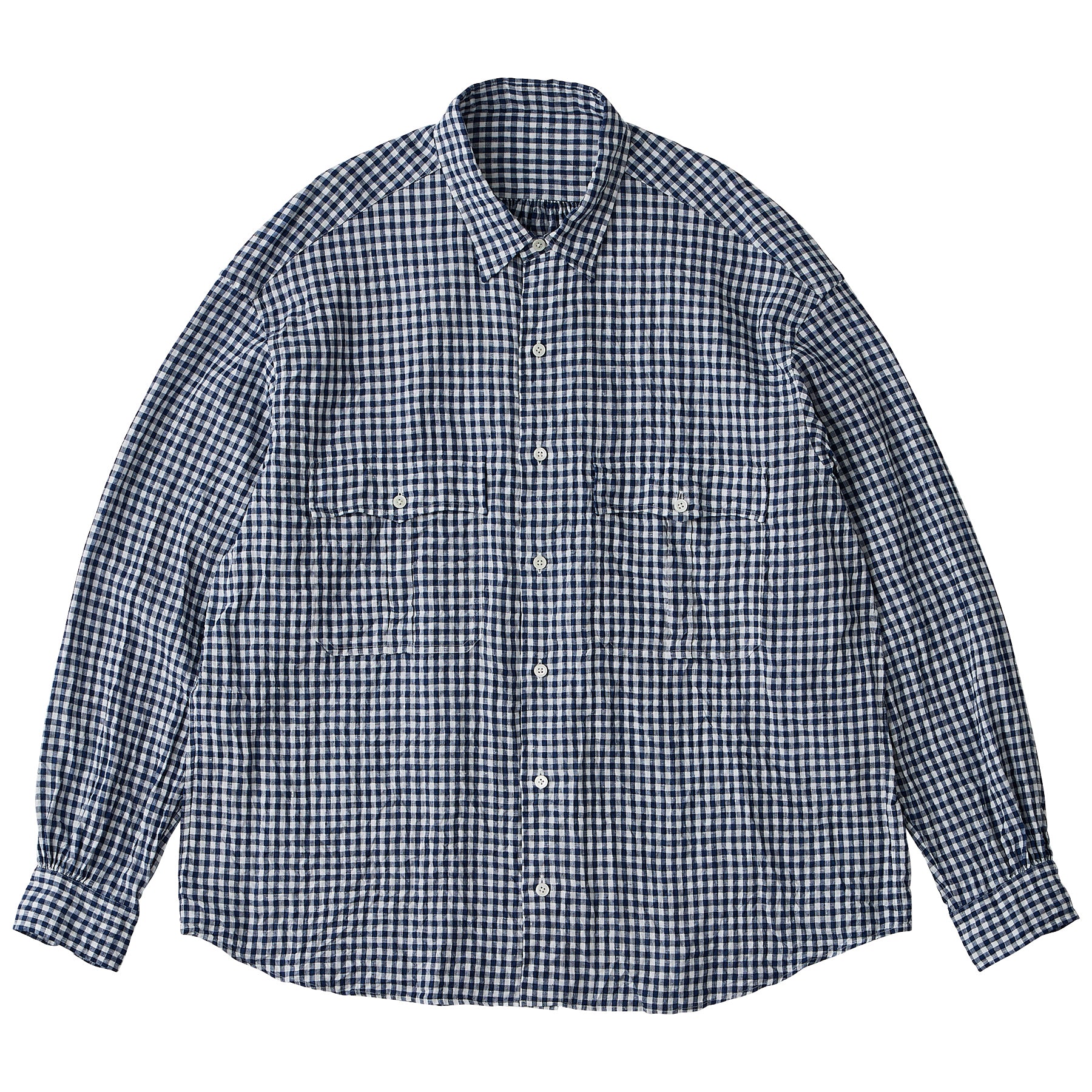 ROLL UP LINEN GINGHAM CHECK SHIRT