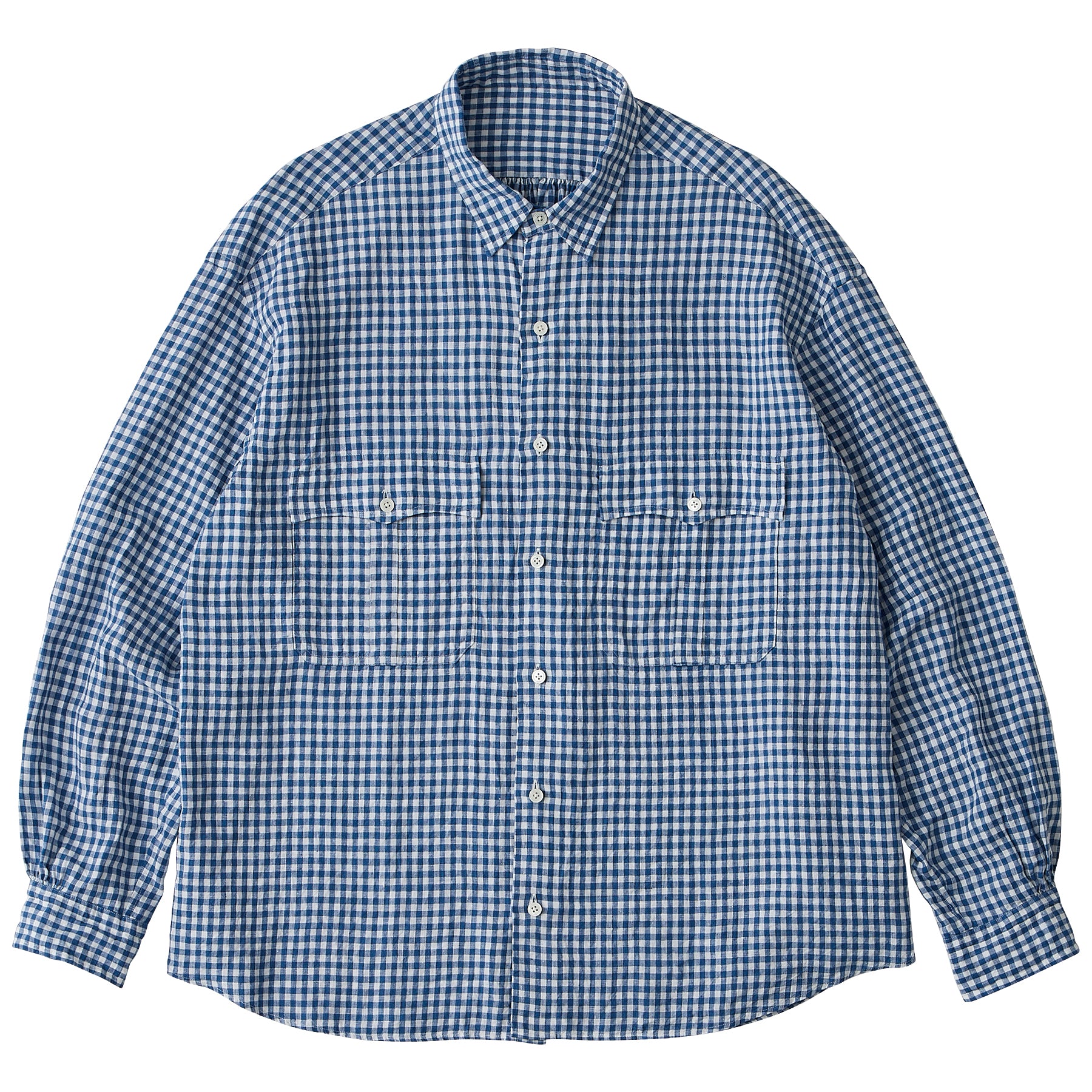 ROLL UP LINEN GINGHAM CHECK SHIRT
