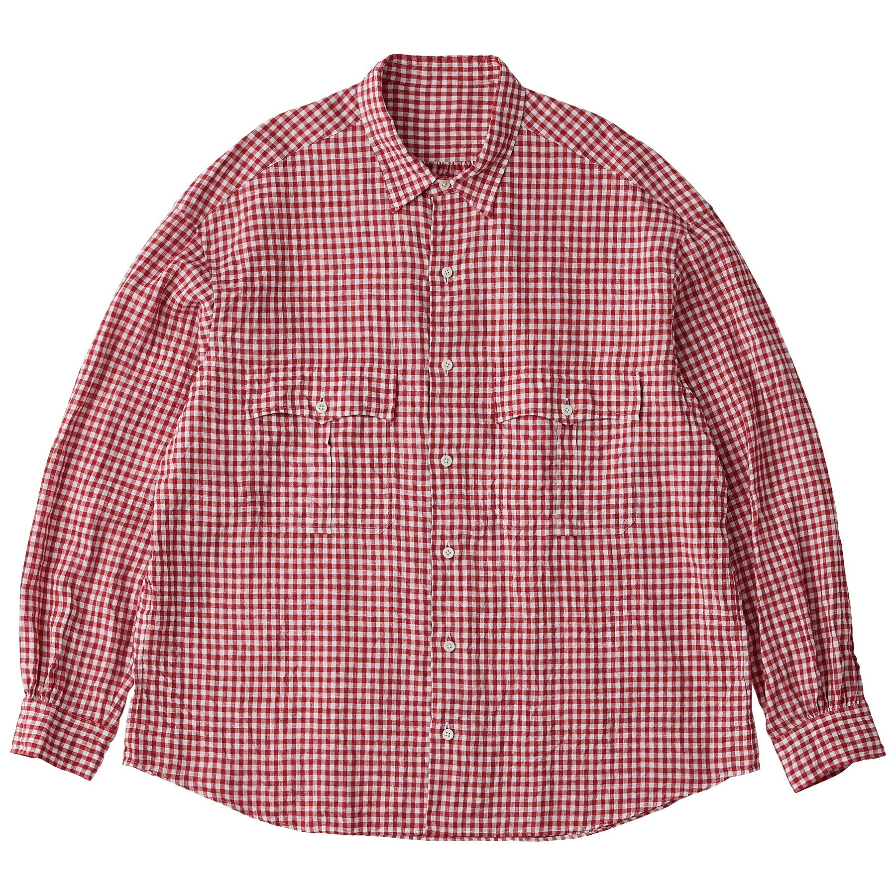ROLL UP LINEN GINGHAM CHECK SHIRT