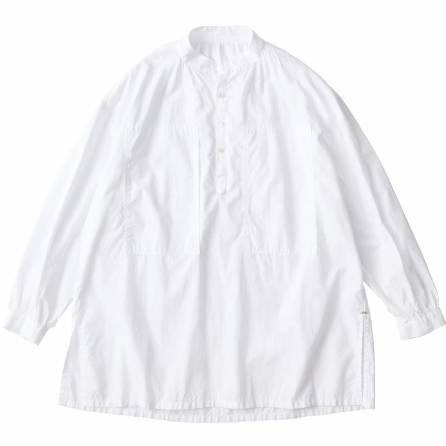STAND COLLAR LONG SMOCK SHIRT(NILE GIZA COTTON)