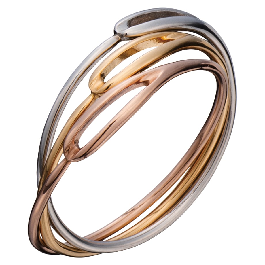 GOLD/ROSE GOLD/PLATINUM NEEDLE TRIPLE RING