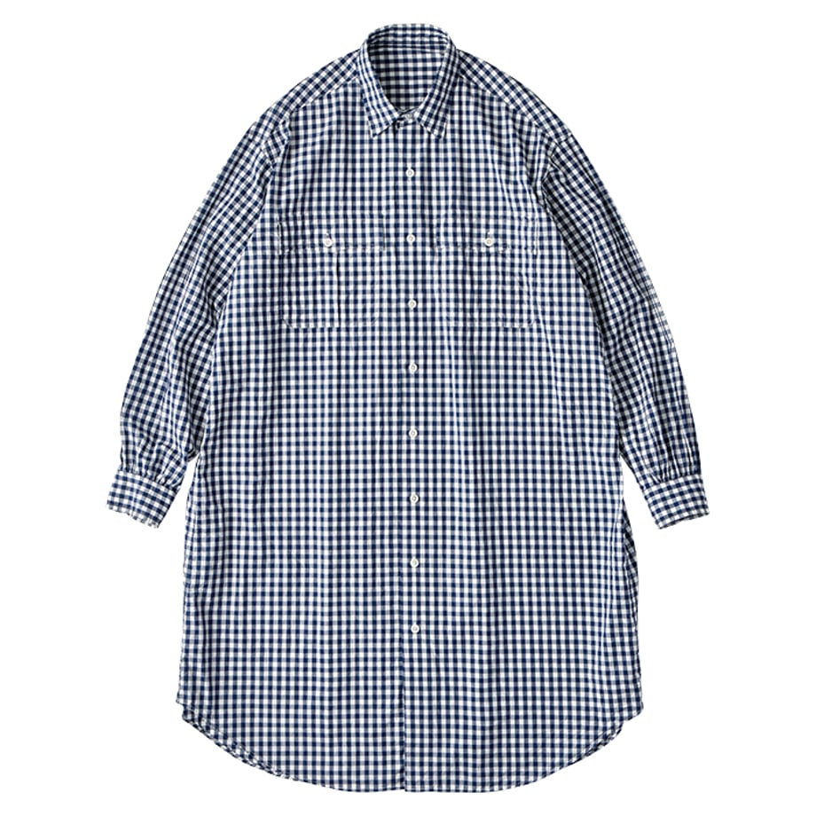 ROLL UP GINGHAM CHECK SHIRT DRESS