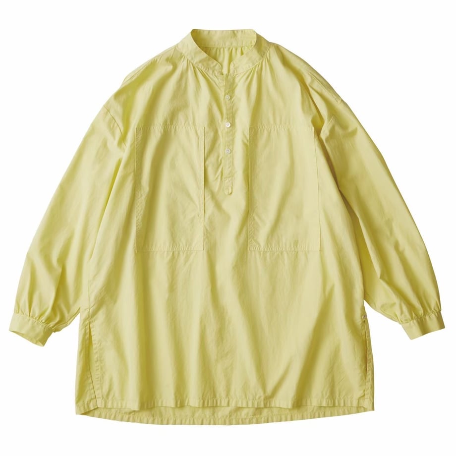 STAND COLLAR LONG SMOCK SHIRT(NILE GIZA COTTON)