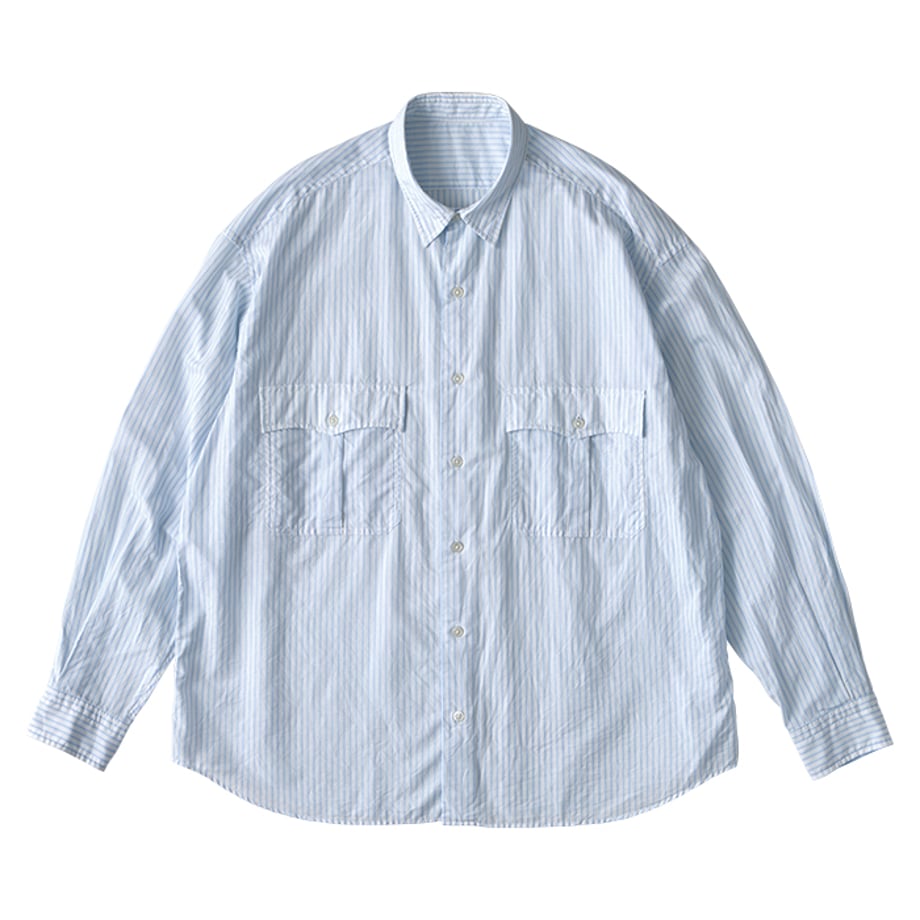 ROLL UP BLUE STRIPE SHIRT (ALUMO FABRIC)