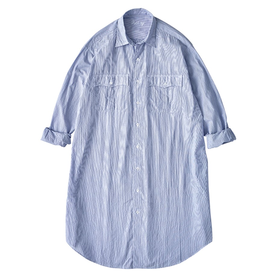 ROLL UP STRIPE SHIRT DRESS